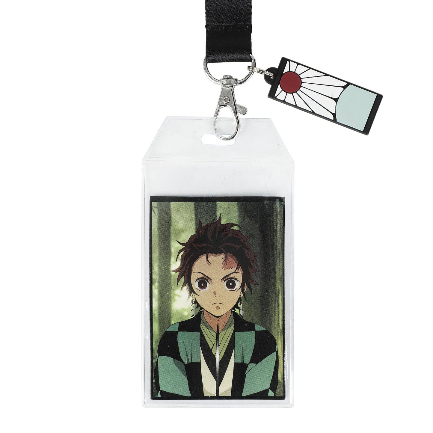 Demon Slayer Tanjiro Earring Black & Green Checkered Lanyard Caffeine Critical
