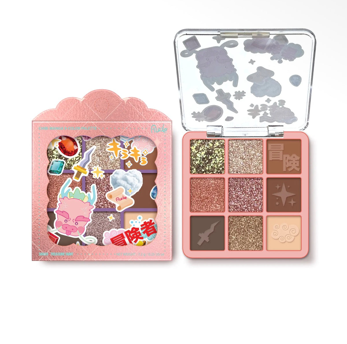 Chibi Manga 9 Color Eyeshadow Palette Treasure Hunt Caffeine Critical