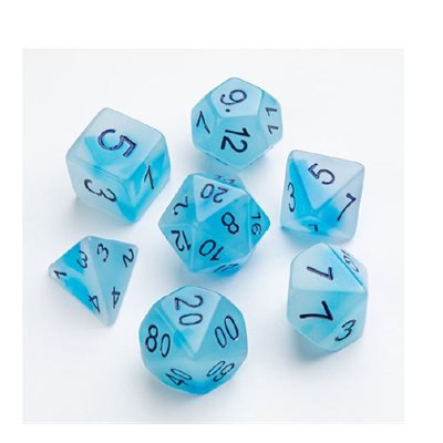 Glow Series ICY Crumbs RPG Dice Set | Set of 7 Glow-in-The-Dark Dice in a Variety of Sizes Designed for Roleplaying Games Caffeine Critical