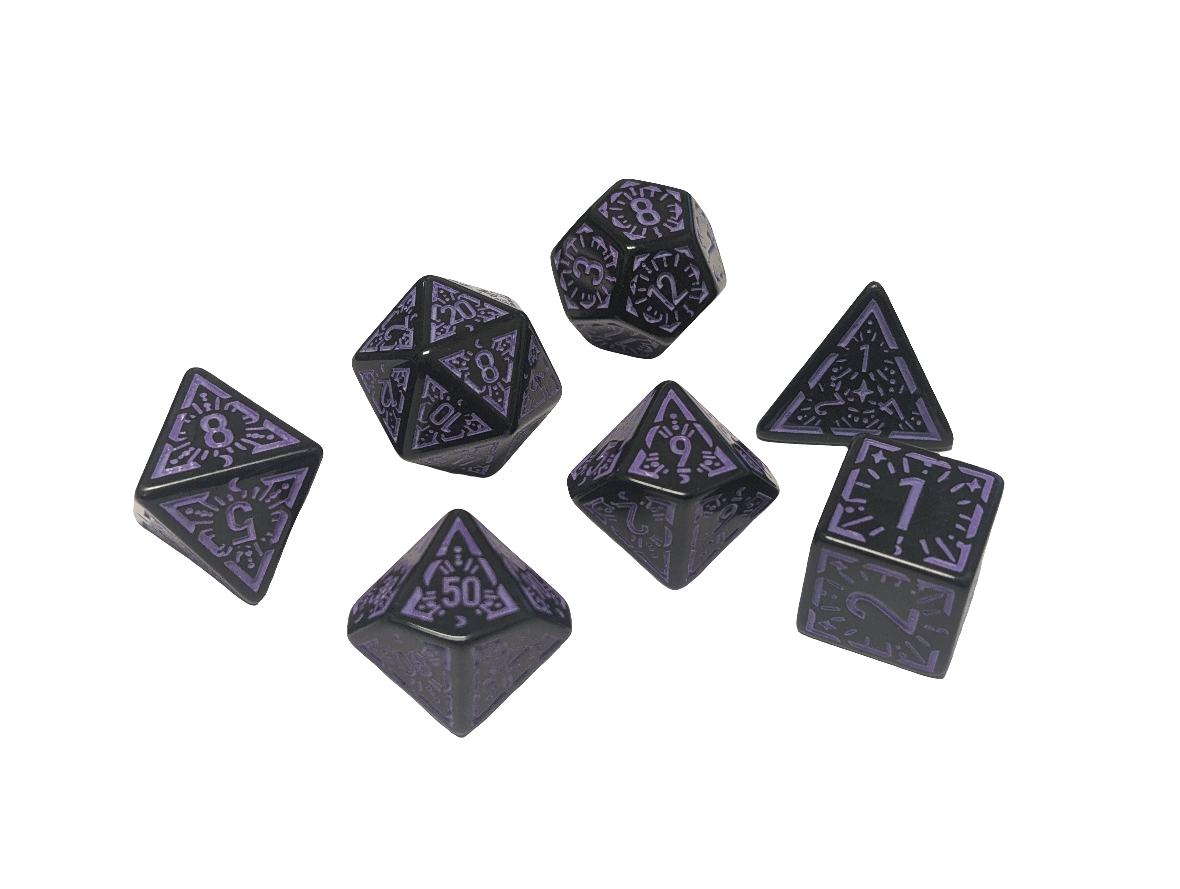 Eldritch Arcana Purple Dice Set Caffeine Critical
