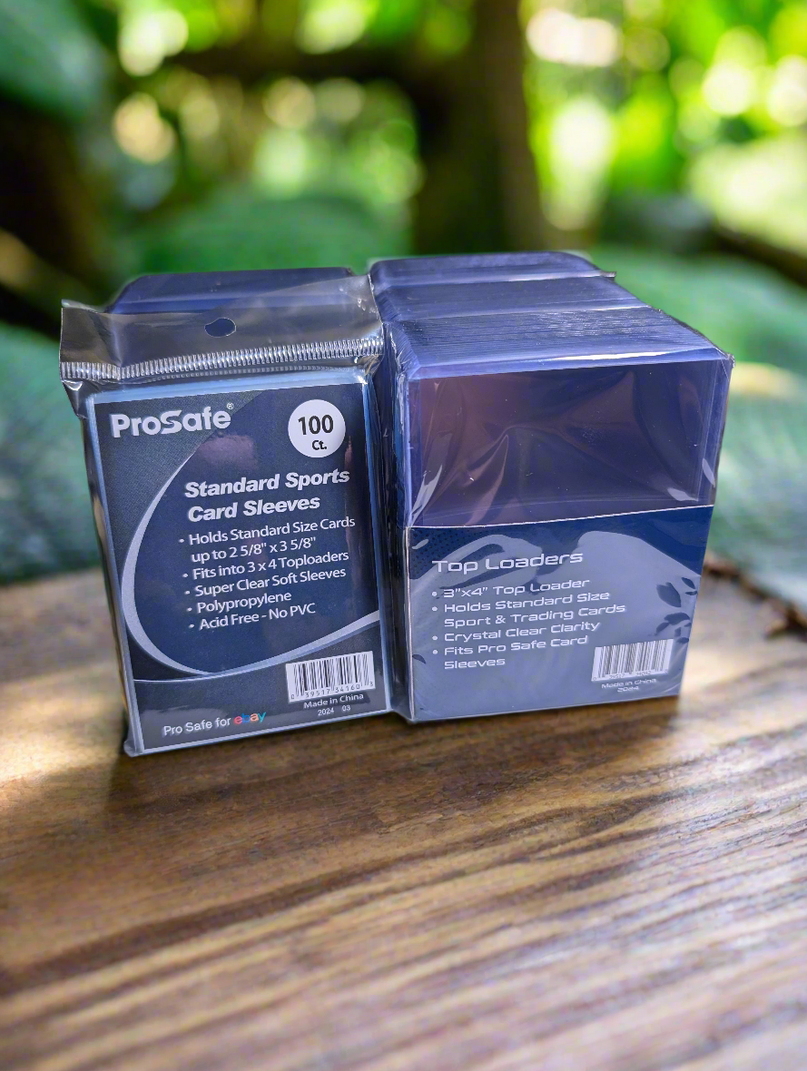 100 Pro-Safe Sleeves and 100 Top Loaders Combo Pack Caffeine Critical