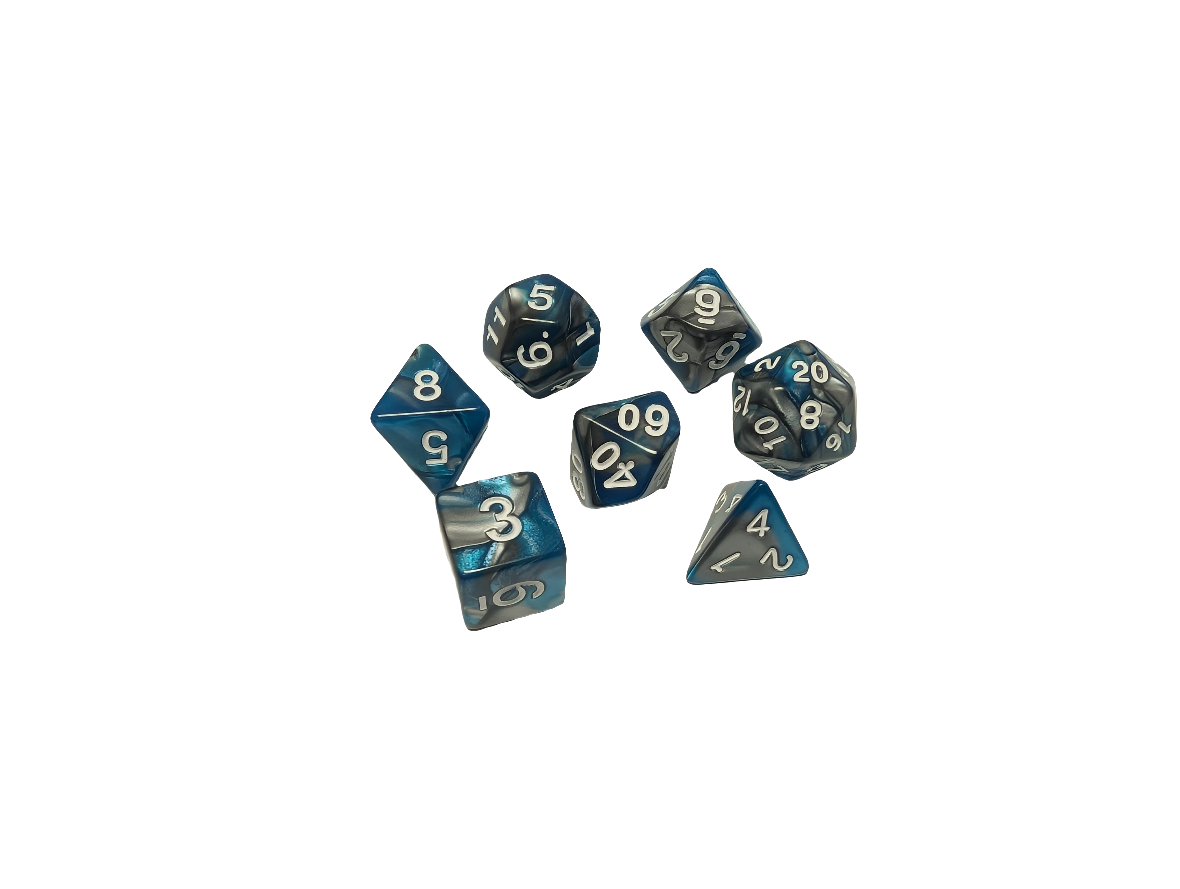Carbon Blue Nebula Dice Set Caffeine Critical