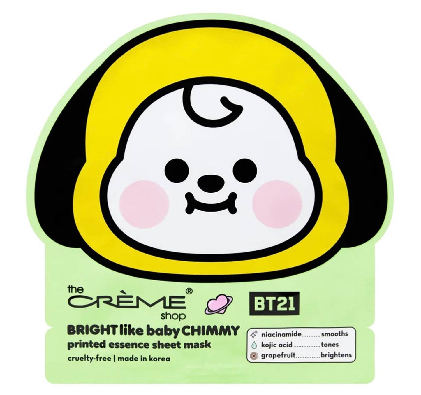 THE CREME SHOP BRIGHT Like Baby CHIMMY Sheet Mask - Caffeine Critical Caffeine Critical