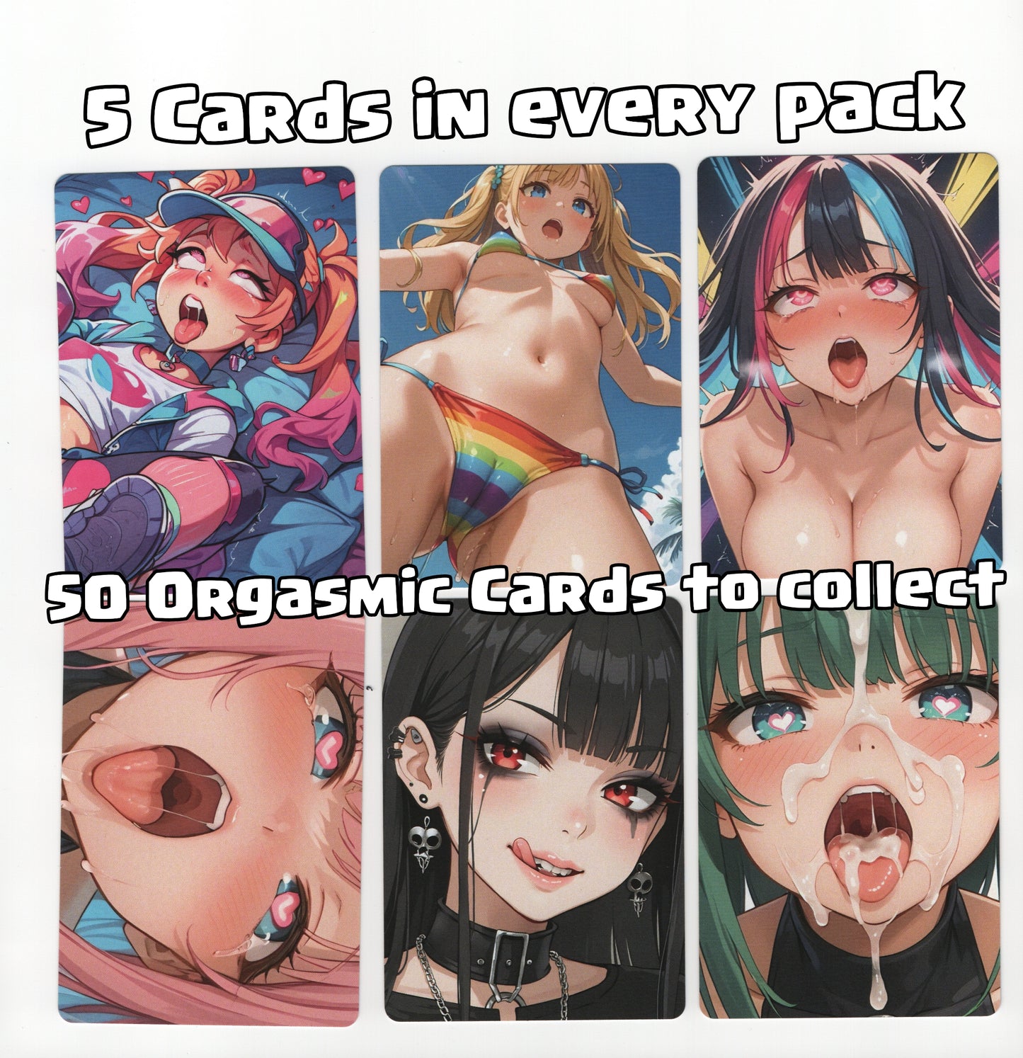 'Ahegao Orgasm' Booster Pack | Lewd Waifu Cards Caffeine Critical