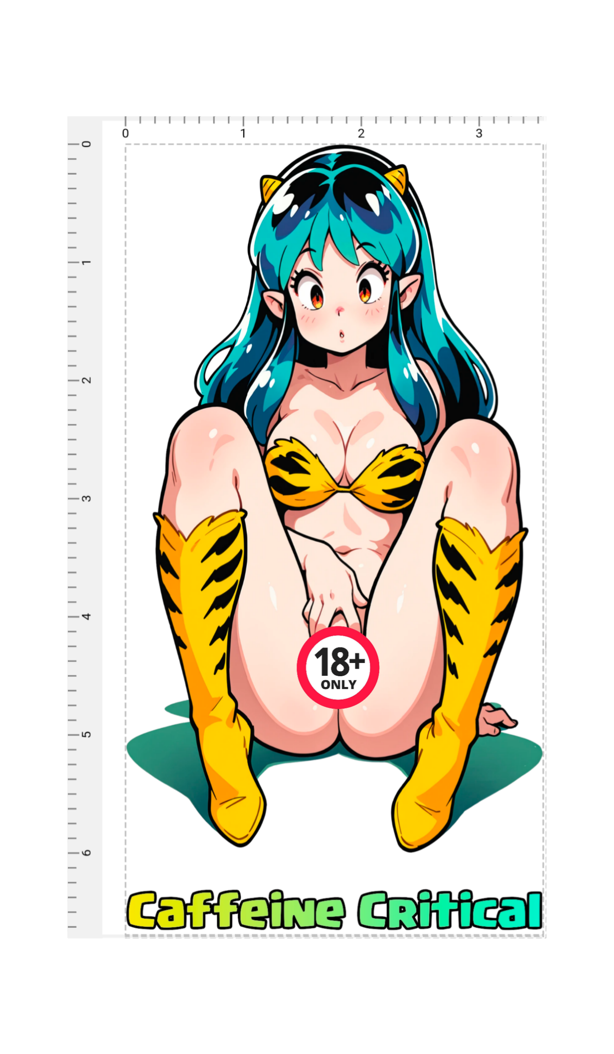 Spread Series Lum Waifu Sticker | 6×3.5" Uncensored Hentai Stickers - Caffeine Critical Caffeine Critical