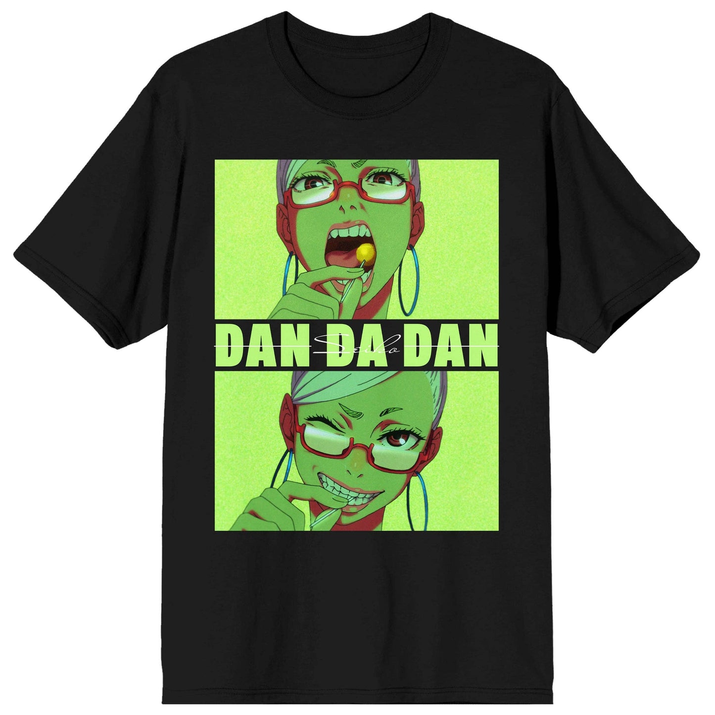 Dandadan Seiko Ayase Adult Black Crew Neck Short Sleeve Tee Caffeine Critical