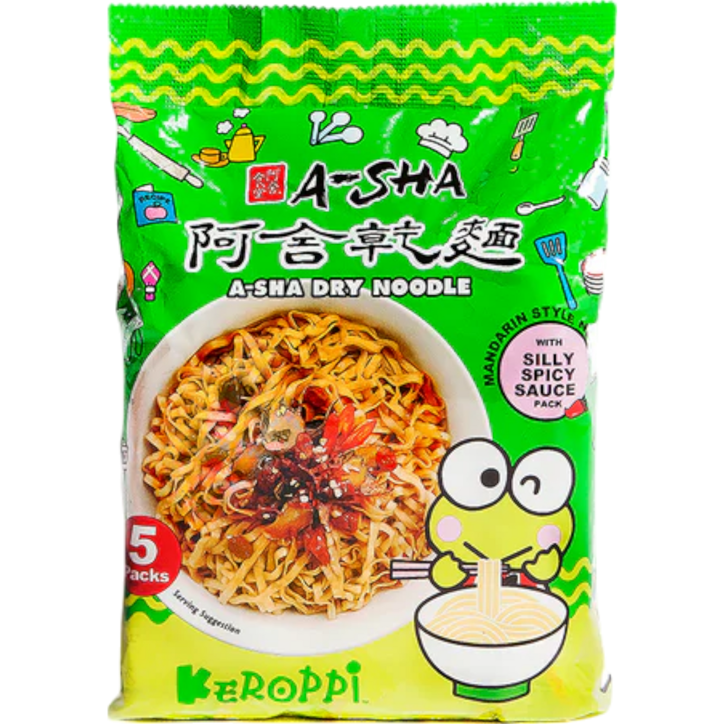 A-Sha Sanrio Keroppi Dry Noodles 1 pack Caffeine Critical