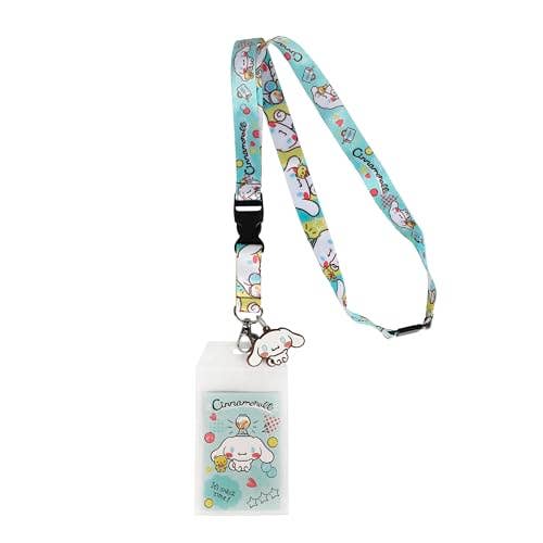 Cinnamaroll Snack Time Theme 22-inch Lanyard with Clear ID Sleeve and Rubber Charm