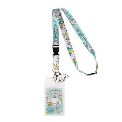 Cinnamaroll Snack Time Theme 22-inch Lanyard with Clear ID Sleeve and Rubber Charm
