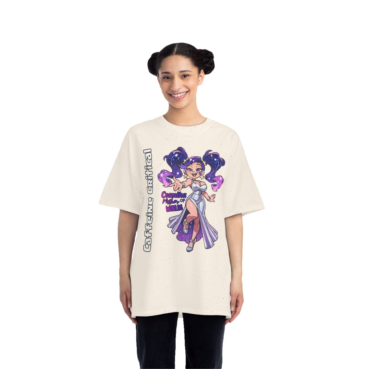 Cosmika Streetwear T-Shirt | Oversized Urban Style - Caffeine Critical Caffeine Critical