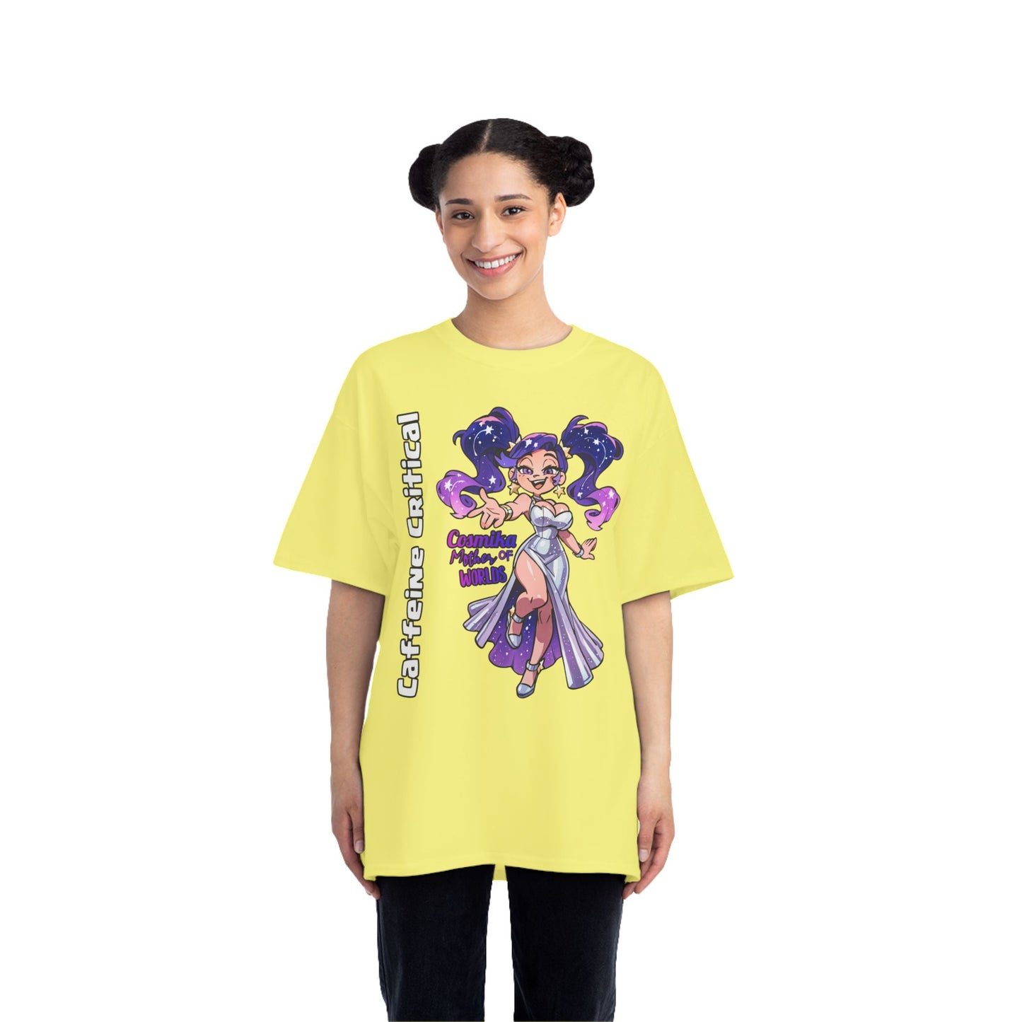 Cosmika Streetwear T-Shirt | Oversized Urban Style - Caffeine Critical Caffeine Critical