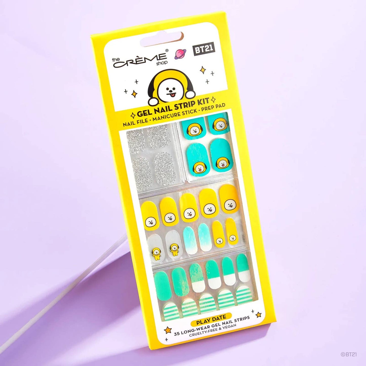 The Crème Shop - BT21 Gel Nail Strips: CHIMMY - Caffeine Critical Caffeine Critical