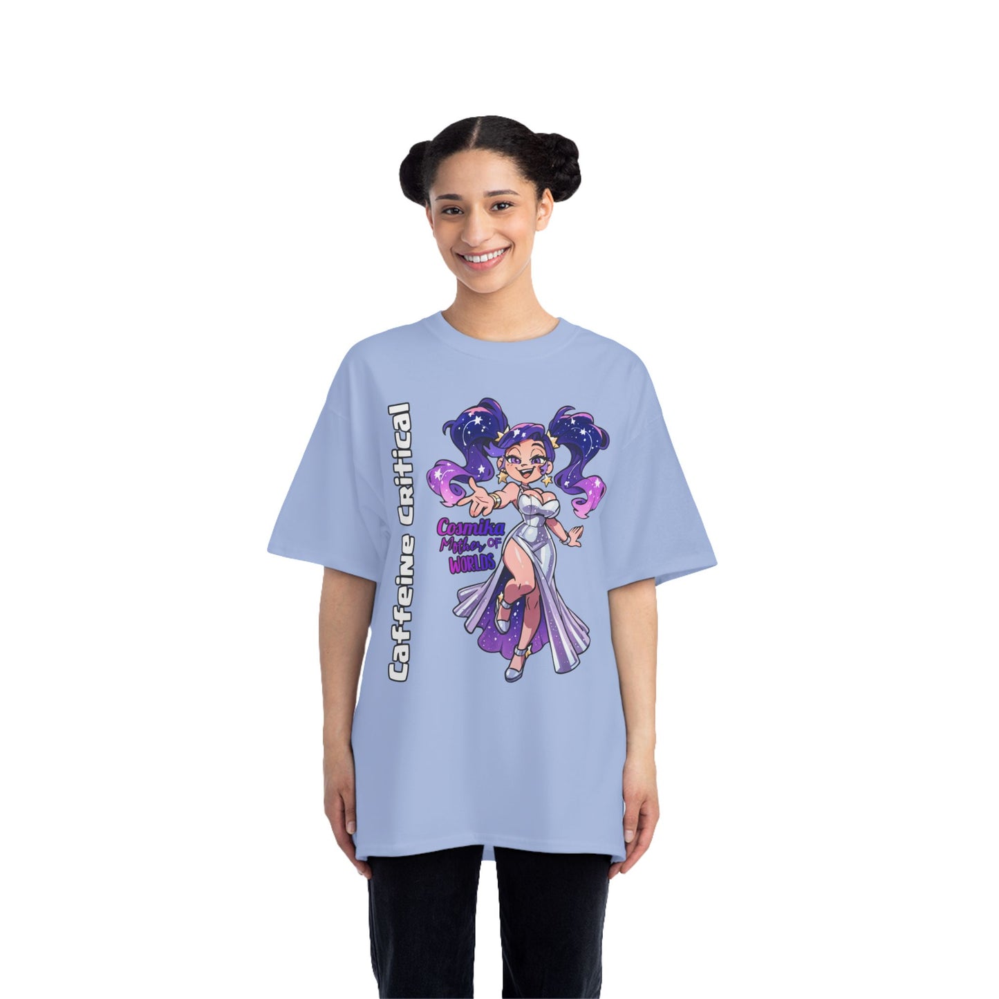 Cosmika Streetwear T-Shirt | Oversized Urban Style - Caffeine Critical Caffeine Critical
