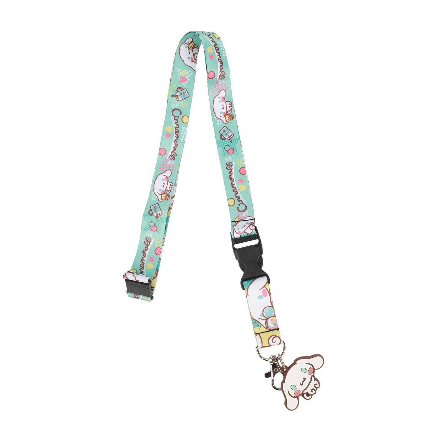 Cinnamaroll Snack Time Theme 22-inch Lanyard with Clear ID Sleeve and Rubber Charm Caffeine Critical