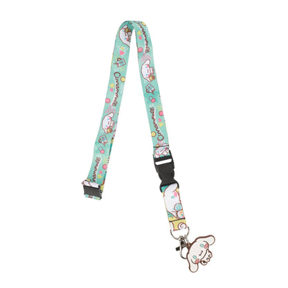 Cinnamaroll Snack Time Theme 22-inch Lanyard with Clear ID Sleeve and Rubber Charm