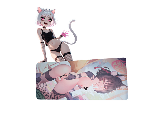 Uncensored Waifu Hentai Playmat, Cat-girl Spreading Kitty Open