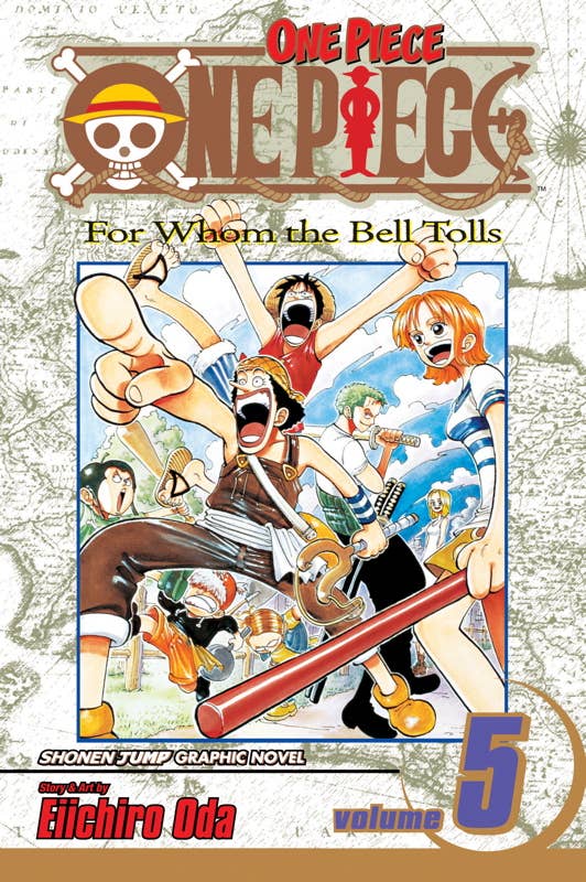 One Piece, Vol. 5 by Eiichiro  Oda: Paperback; 200 pages / English - Caffeine Critical Caffeine Critical