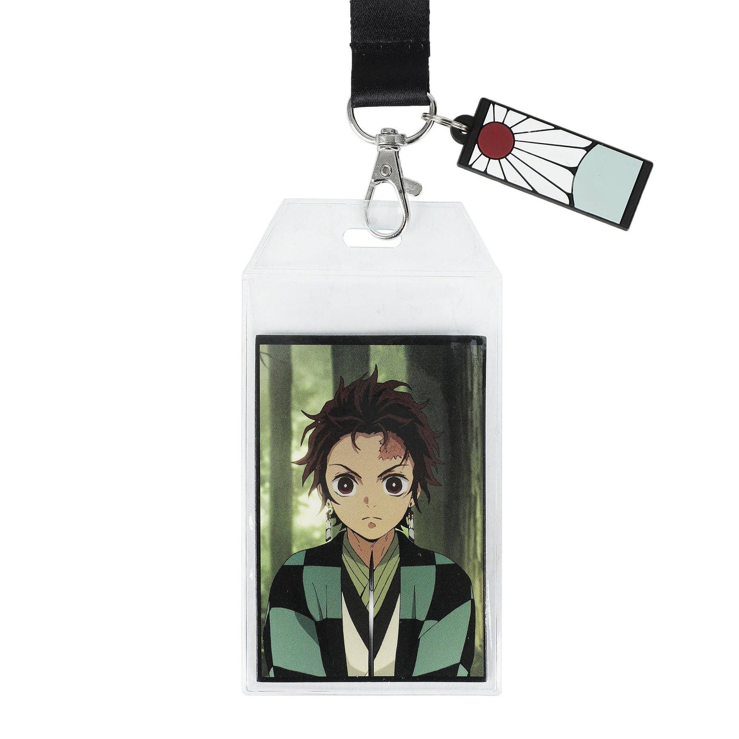 Demon Slayer Tanjiro Earring Black & Green Checkered Lanyard Caffeine Critical