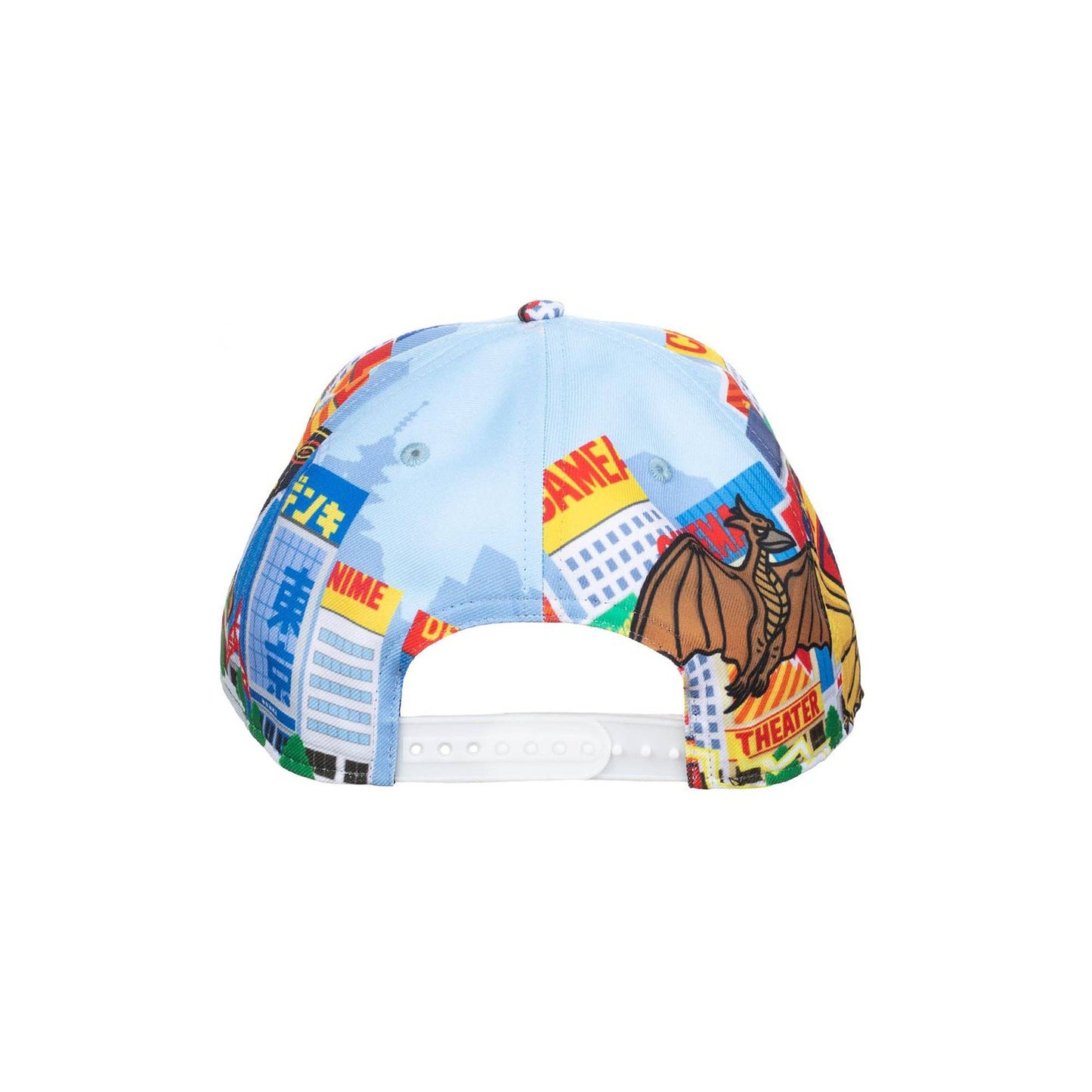 Godzilla Cityscape Monsters Cartoon All Over Print Snapback Hat for Men Caffeine Critical