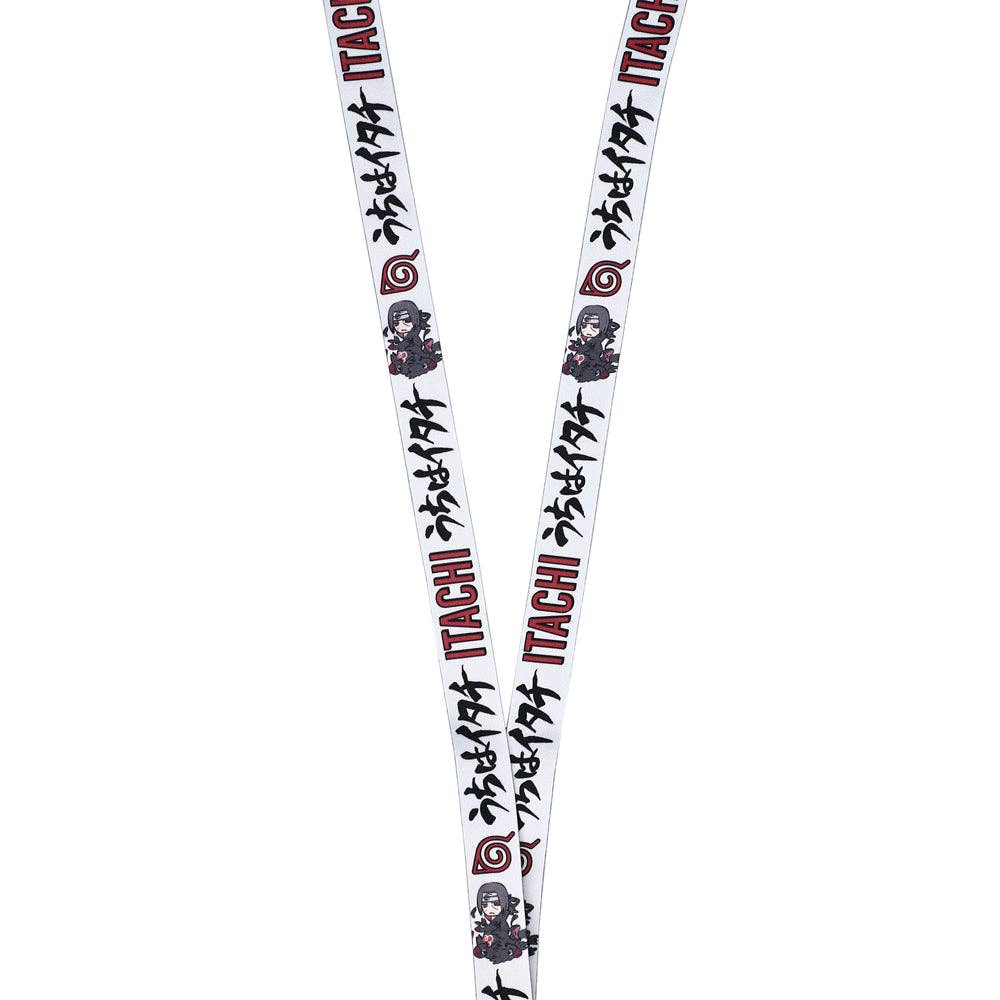 Naruto Itachi Uchiha Lanyard with Clear ID Sleeve and Keychain Caffeine Critical
