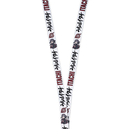 Naruto Itachi Uchiha Lanyard with Clear ID Sleeve and Keychain