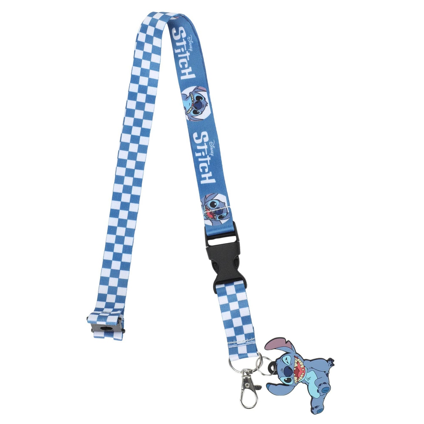 Stitch 22 Inch Blue & White Checkered Lanyard Caffeine Critical
