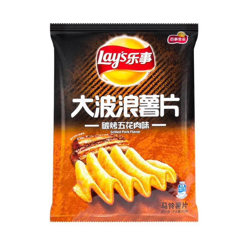 Lays Wavy Grilled Pork Belly 70g (China) - Caffeine Critical Caffeine Critical