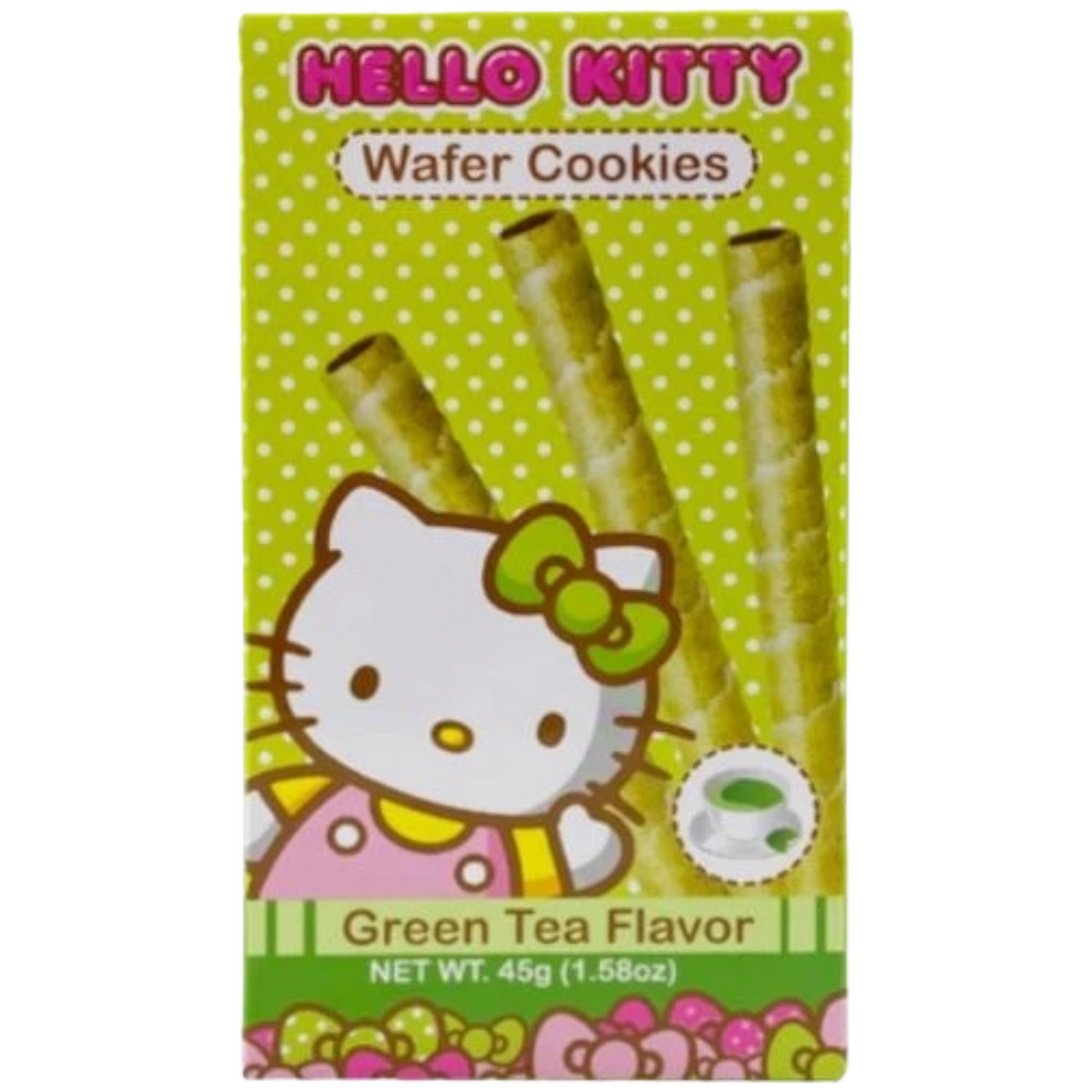 Hello Kitty Green Tea Wafer Cookies - Caffeine Critical Caffeine Critical