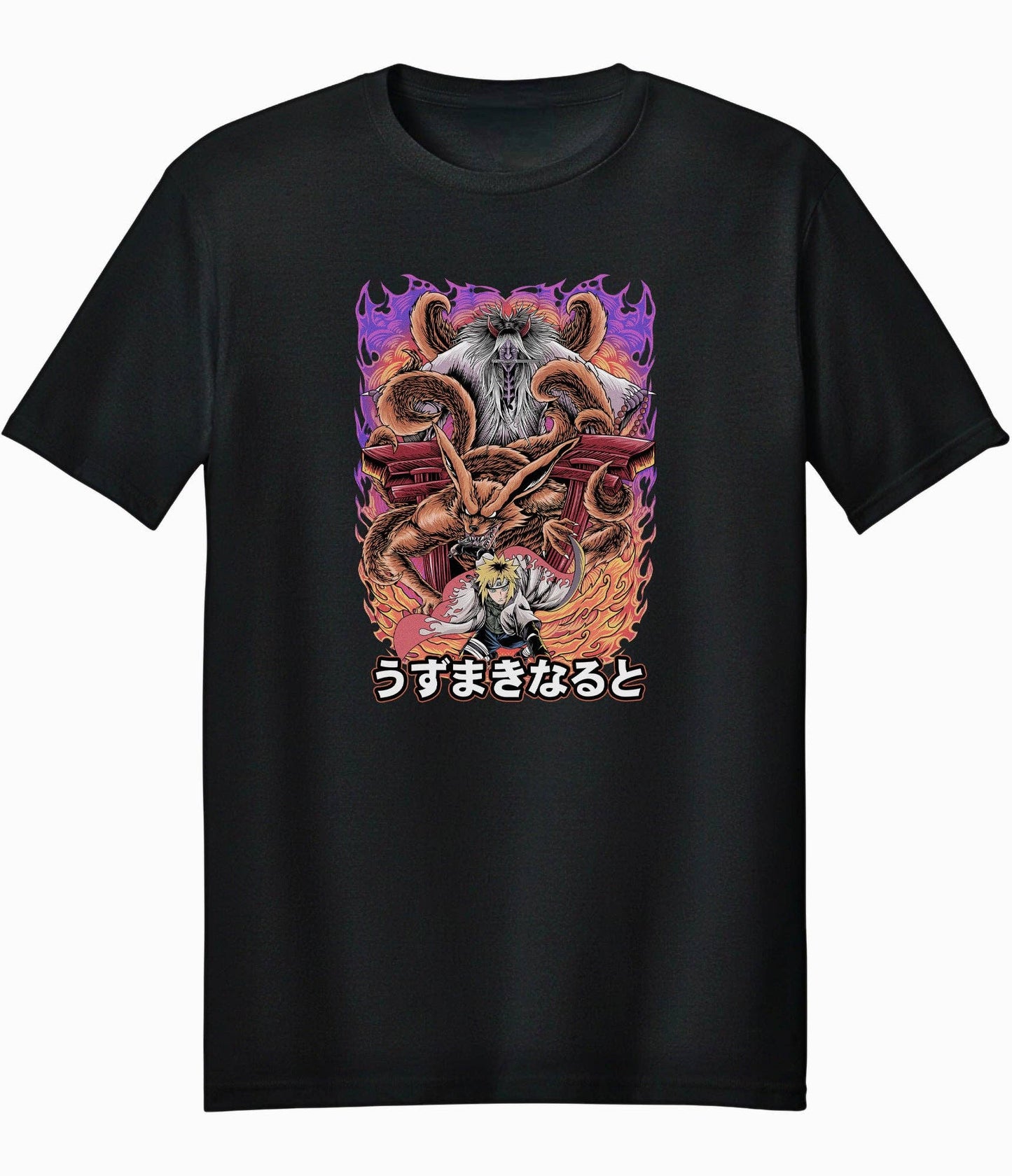 Naruto Shippuden - Minato and Kurama Adult Unisex T-Shirt - Caffeine Critical Caffeine Critical