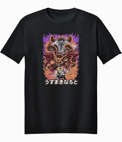 Naruto Shippuden - Minato and Kurama Adult Unisex T-Shirt - Caffeine Critical