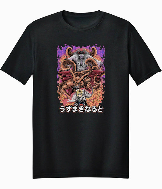 Naruto Shippuden - Minato and Kurama Adult Unisex T-Shirt - Caffeine Critical Caffeine Critical
