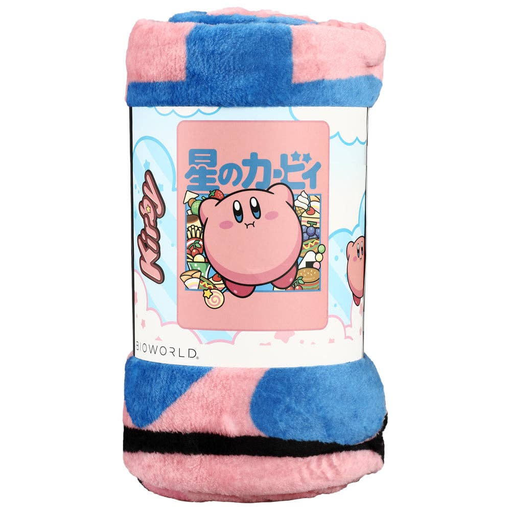 Kirby Character Kanji Throw Blanket - Caffeine Critical