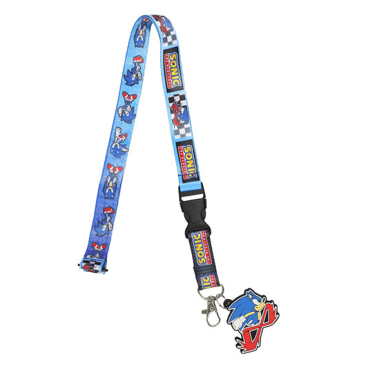 Sonic the Hedgehog Modern Lanyard with Breakaway Rubber Charm and ID Sleeve - Caffeine Critical Caffeine Critical