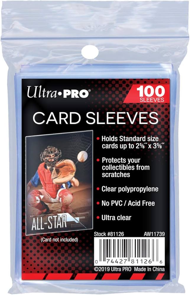 100 Ultra PRO Trading Card Soft Sleeves Standard Size 2.5"X3.5"