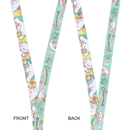 Cinnamaroll Snack Time Theme 22-inch Lanyard with Clear ID Sleeve and Rubber Charm