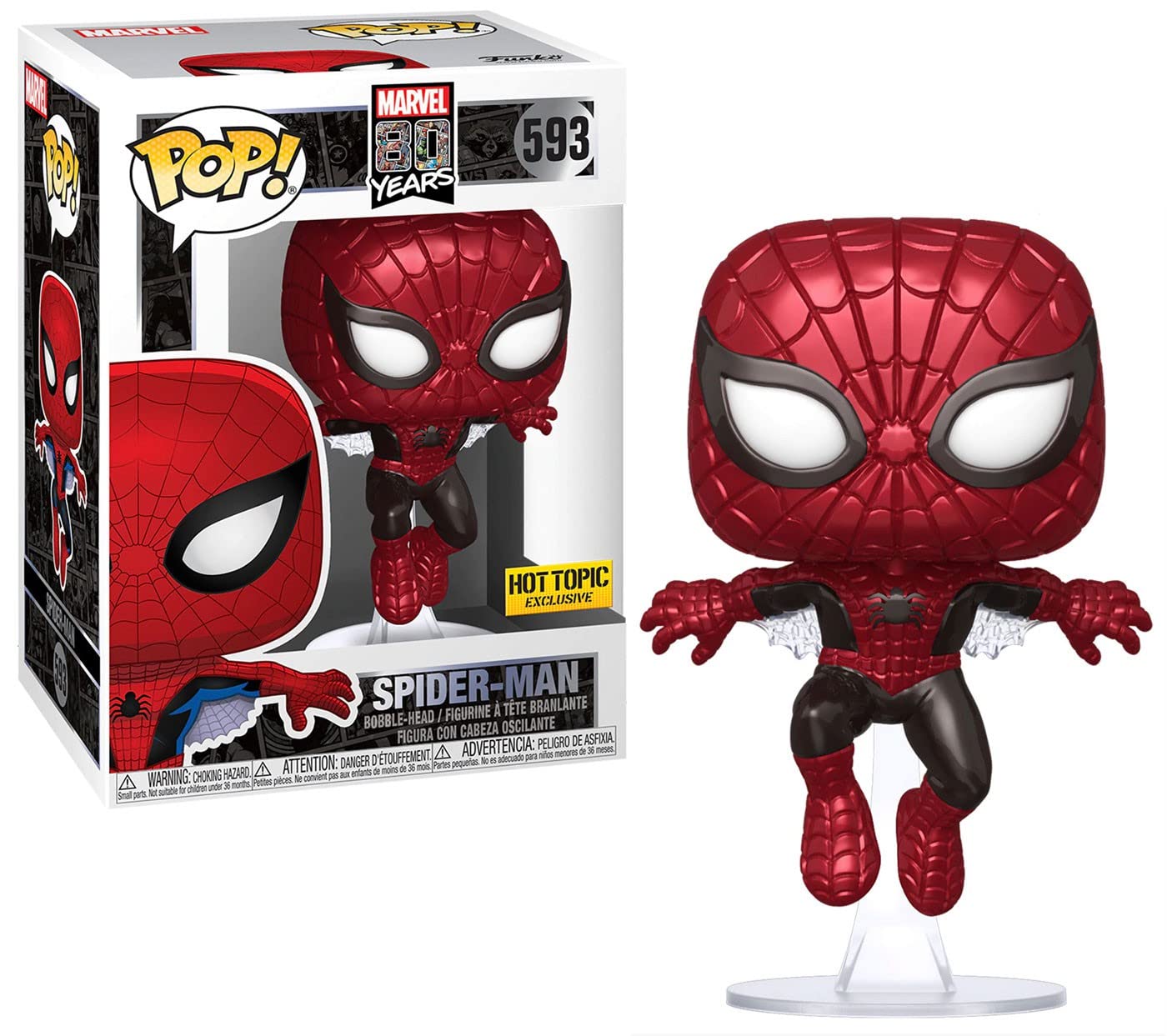 Funko POP! Marvel 80 Years # 593 - First Appearance Spider-Man [Metallic]