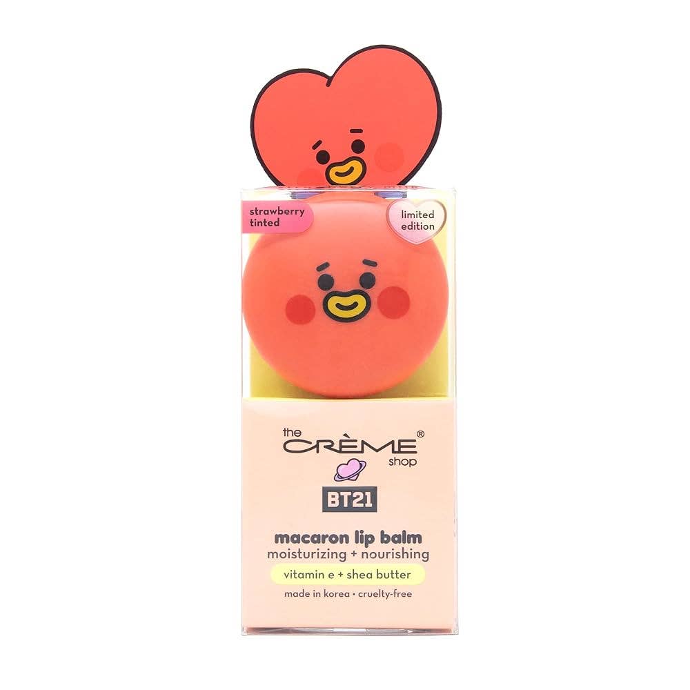 The Creme Shop x BT21 Macaron Lip Balm: TATA - STRAWBERRY MILK - Caffeine Critical Caffeine Critical