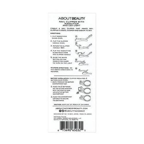 About Beauty Made in Japan Nail Clipper with 3X Magnifier LED Light Japanese - Caffeine Critical