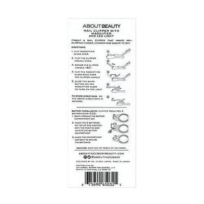 About Beauty Made in Japan Nail Clipper with 3X Magnifier LED Light Japanese - Caffeine Critical