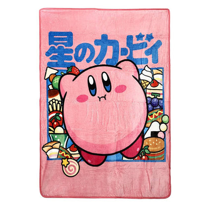 Kirby Character Kanji Throw Blanket - Caffeine Critical