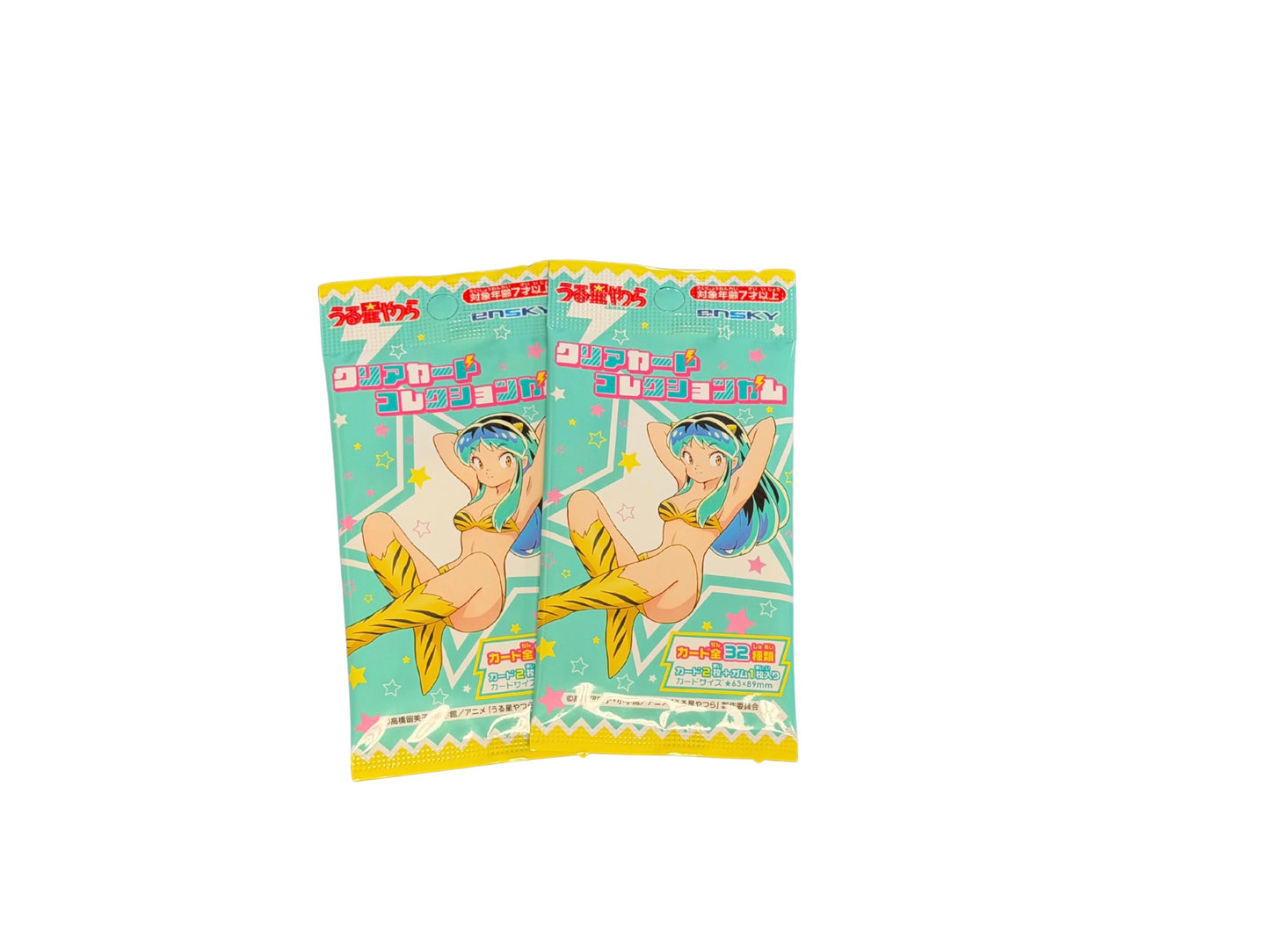 Uresei Yatsura Ensky Clear Cards Booster Pack with Soda Gum Caffeine Critical