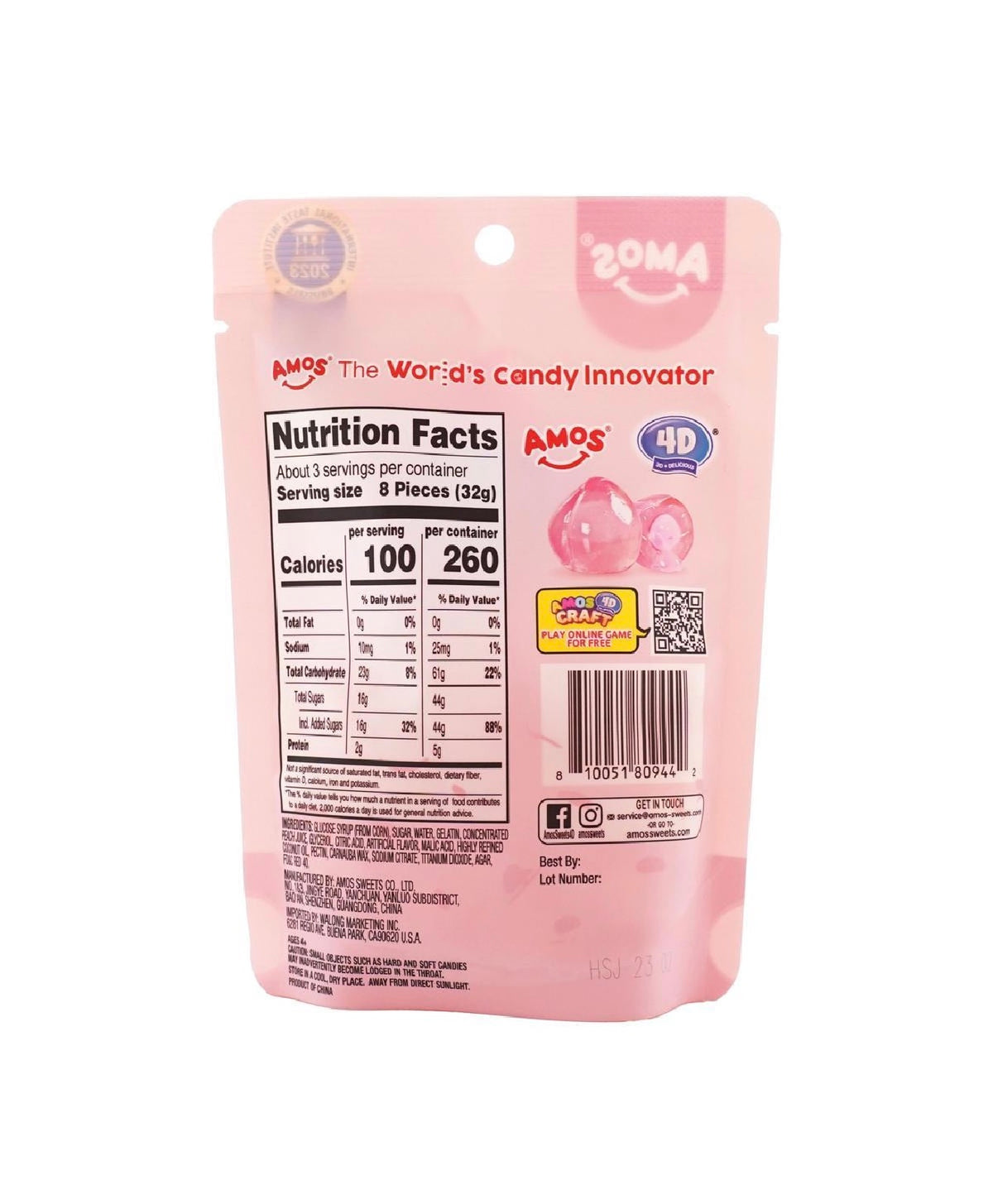 4D Fruit Gummy Peach Burst