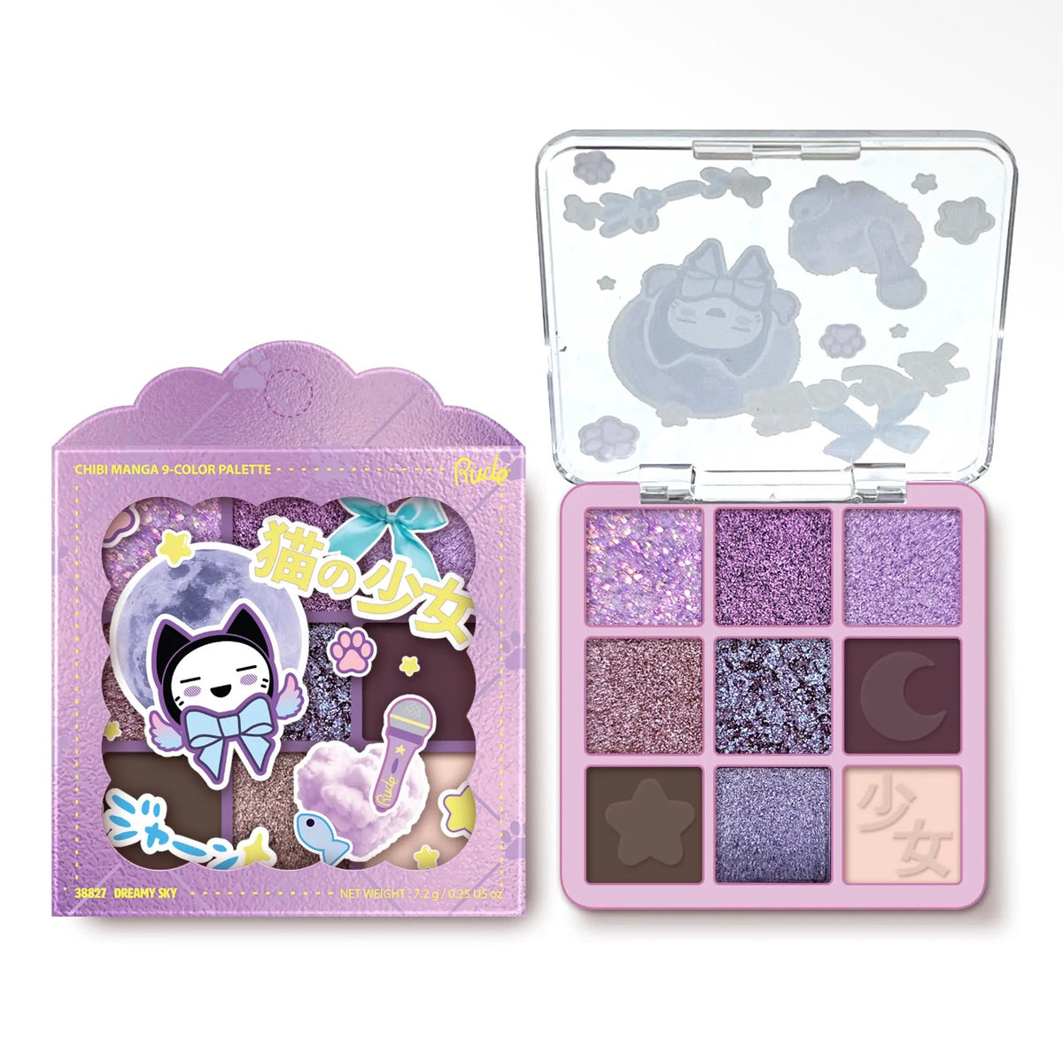 Chibi Manga 9 Color Eyeshadow Palette Dreamy Sky Caffeine Critical