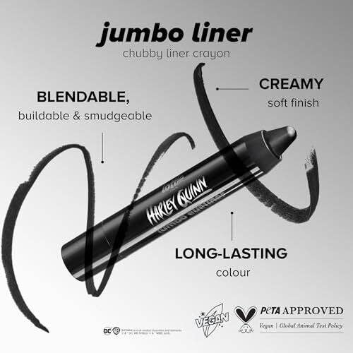 Lottie London x Harley Quinn Jumbo Eyeliner, Buttery Black jumbo eyeliner - Caffeine Critical Caffeine Critical