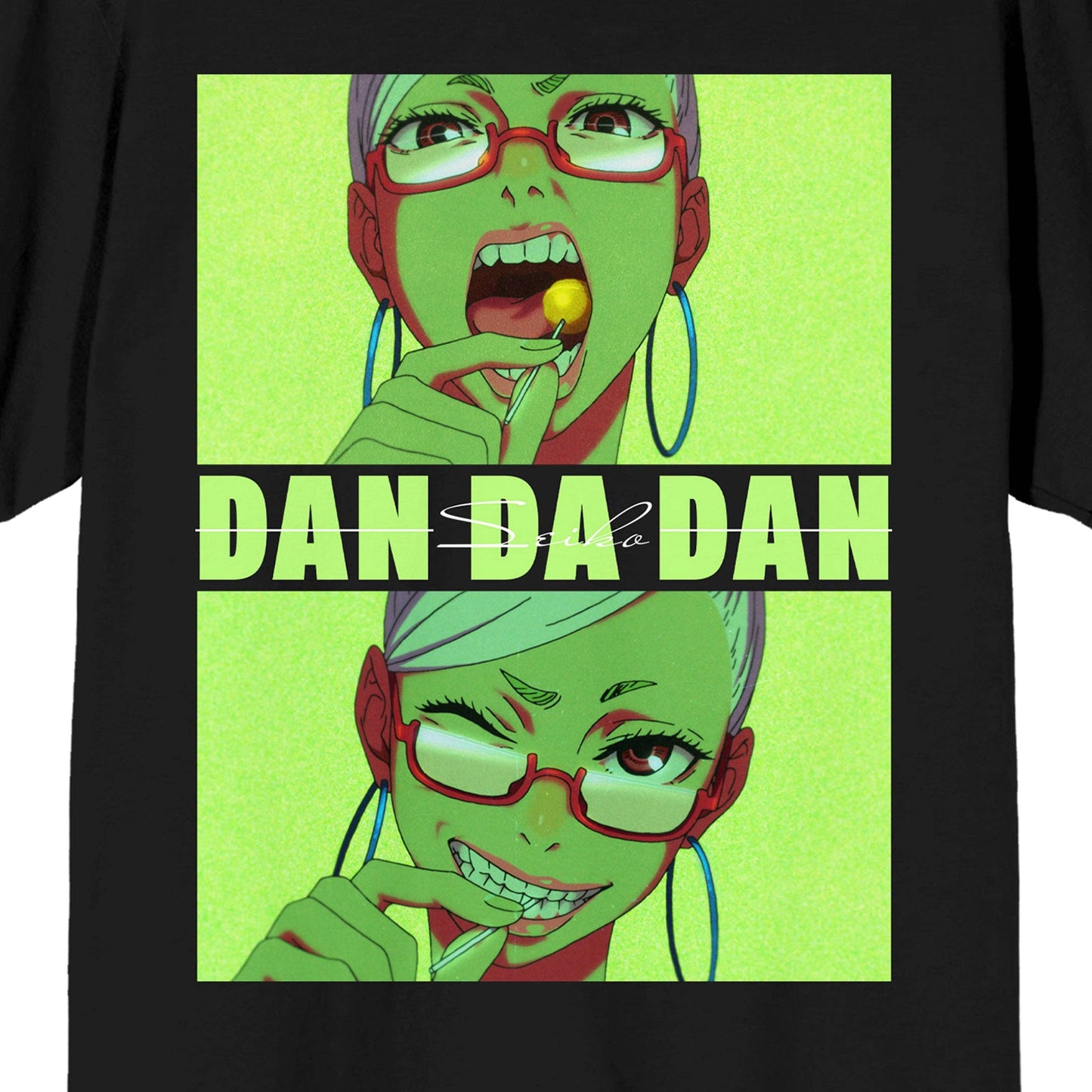 Dandadan Seiko Ayase Adult Black Crew Neck Short Sleeve Tee Caffeine Critical