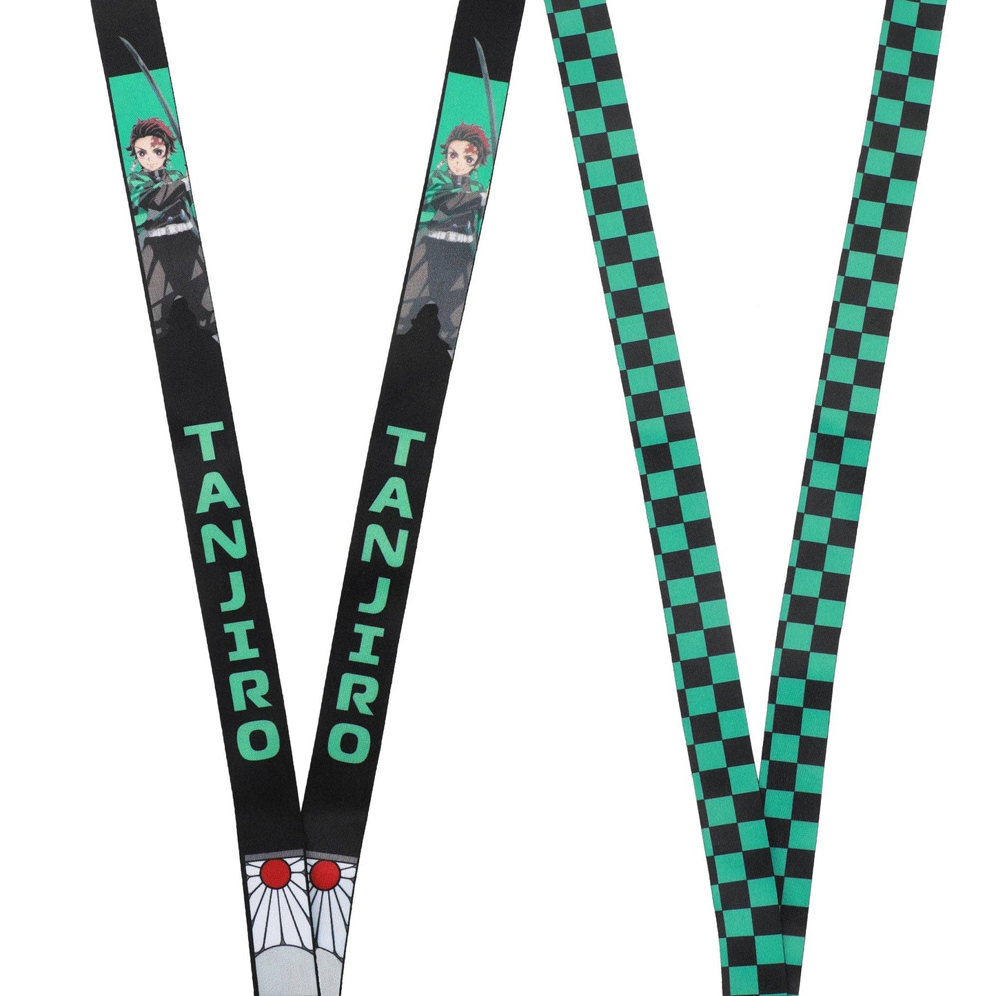 Demon Slayer Tanjiro Earring Black & Green Checkered Lanyard Caffeine Critical