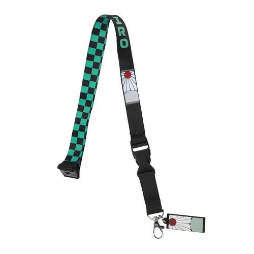 Demon Slayer Tanjiro Earring Black & Green Checkered Lanyard Caffeine Critical