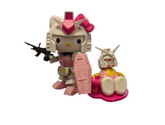 Fully Assembled Hello Kitty X Gundam Crossover Playset (Pink)