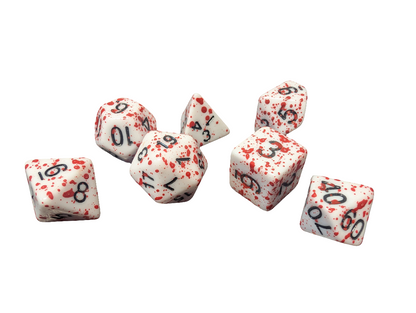 D20 Dice Set Bloodsplatter Effect