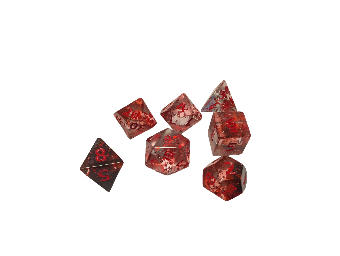 Sparkling Crimson Dice Set